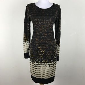TAHARI Sweater Dress with Animal Print